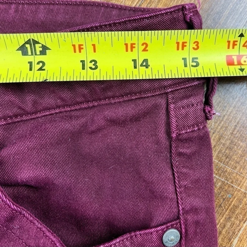 MANGO Jeans Women's Size 6 Wine Burgundy Skinny Slacks Pants Purple Slim Stretch